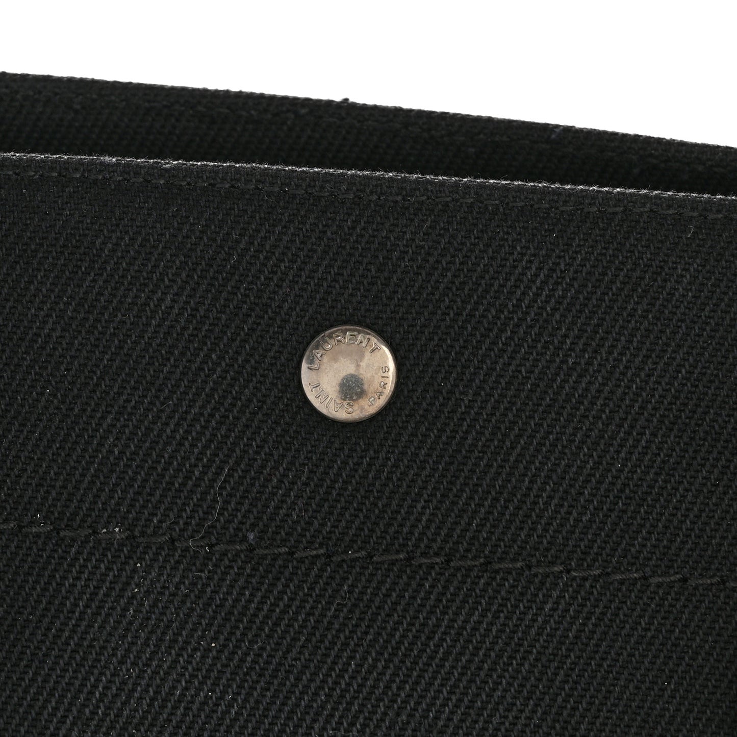 Linen Calfskin Rive Gauche North South Tote Black