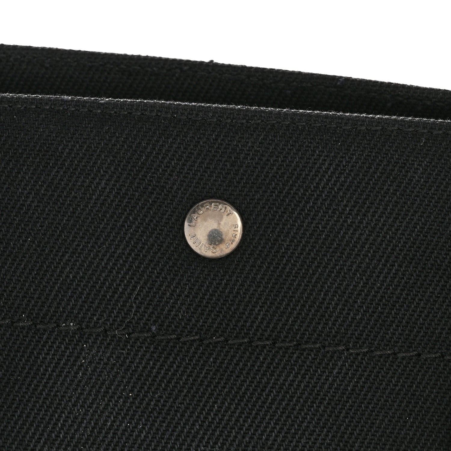 Saint Laurent Linen Calfskin Rive Gauche North South Tote Black 13 of 16