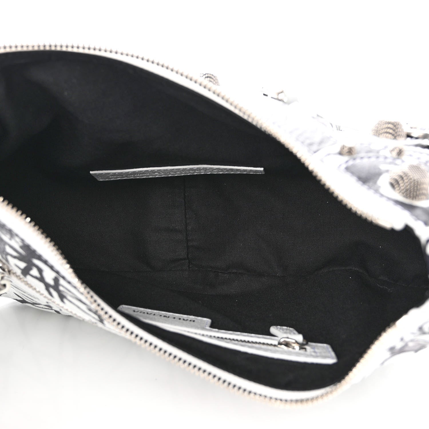 Balenciaga Agneau Arena Graffiti Small Le Cagole Shoulder Bag White Black 5 of 9