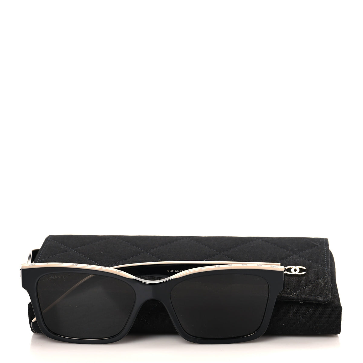 Chanel Acetate Polarized Square Sunglasses 5417 Black Beige 7 of 7