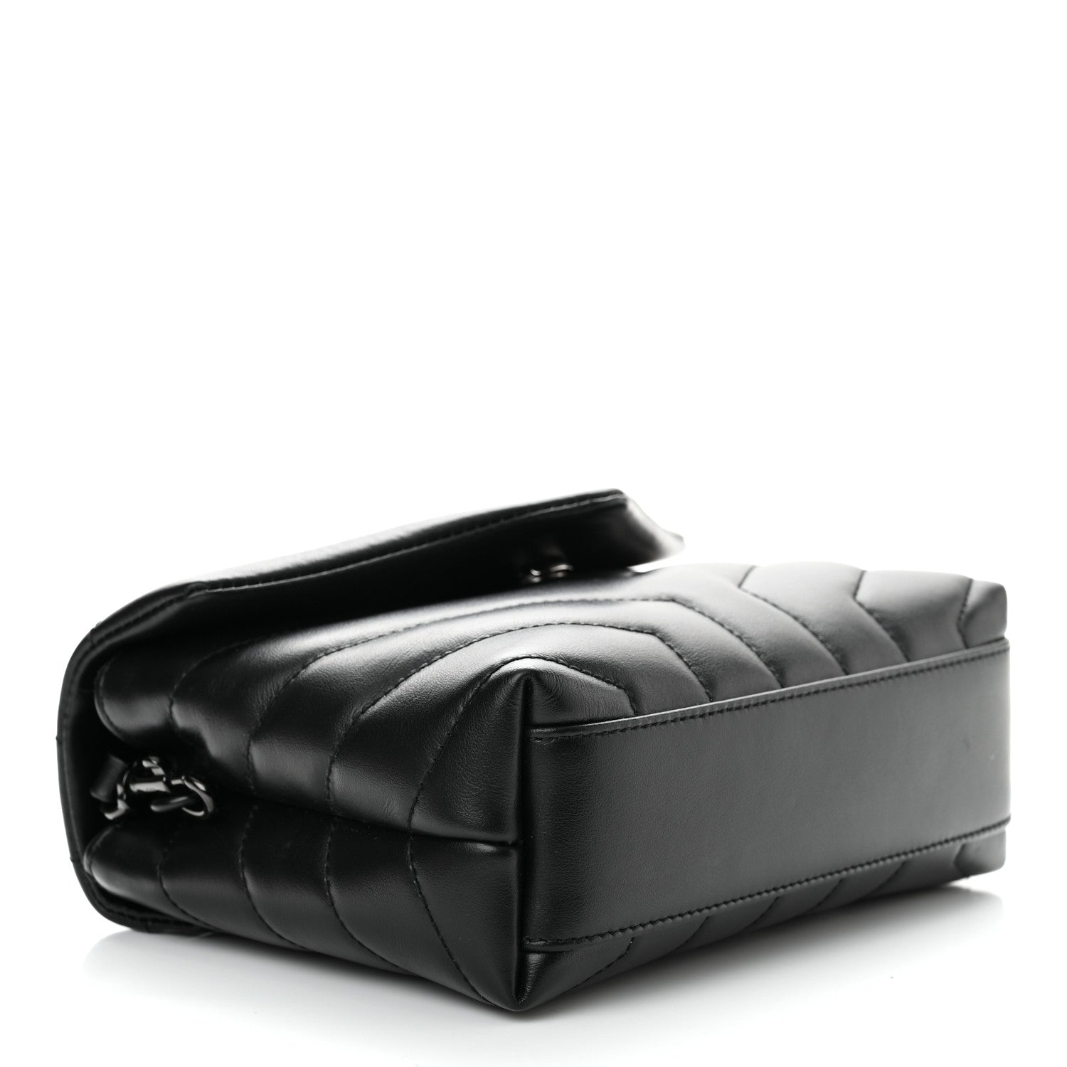 Saint Laurent Calfskin Y Quilted Monogram Monochrome Toy Loulou Crossbody Bag Black 4 of 8
