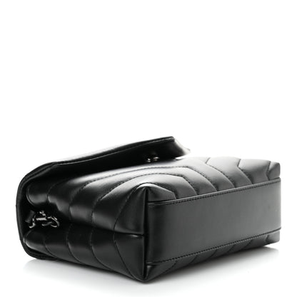 Saint Laurent Calfskin Y Quilted Monogram Monochrome Toy Loulou Crossbody Bag Black 4 of 8