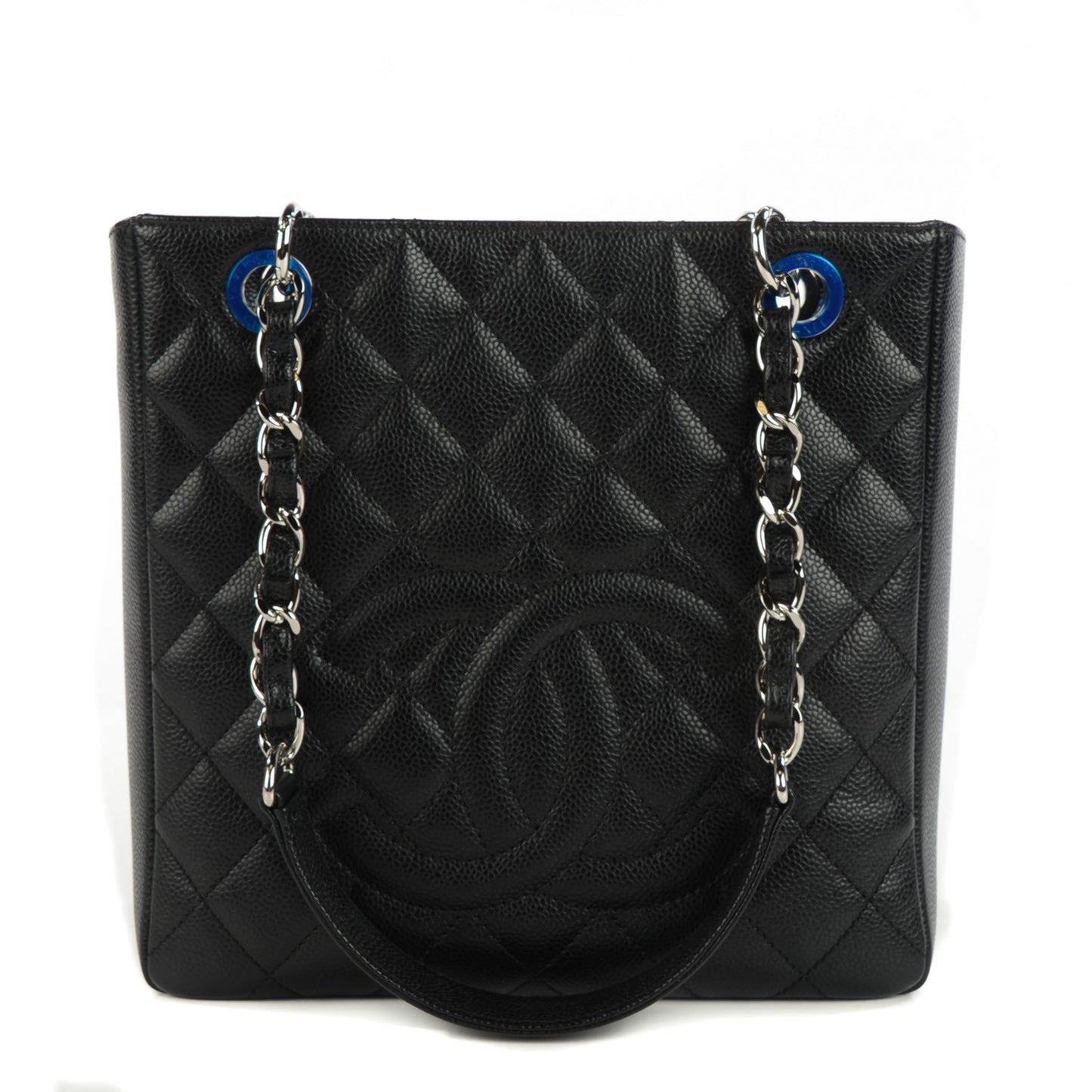Caviar Quilted Petit Shopping Tote PST Black