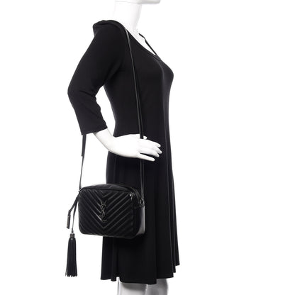 Saint Laurent Calfskin Matelasse Monogram Lou Camera Bag Black 2 of 8