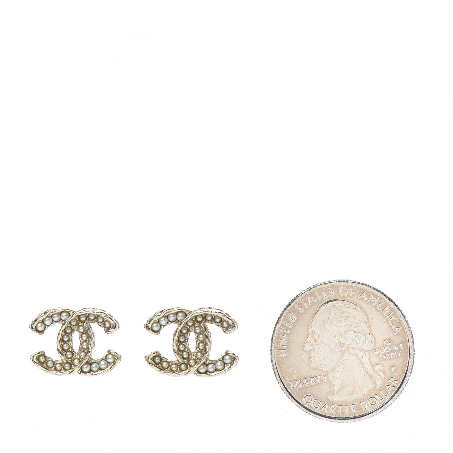 Chanel Pearl CC Earrings Gold 2 of 5