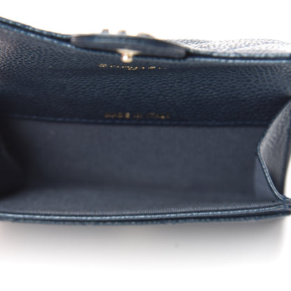 Chanel Iridescent Caviar Quilted Flap Card Holder Dark Blue 6 of 8