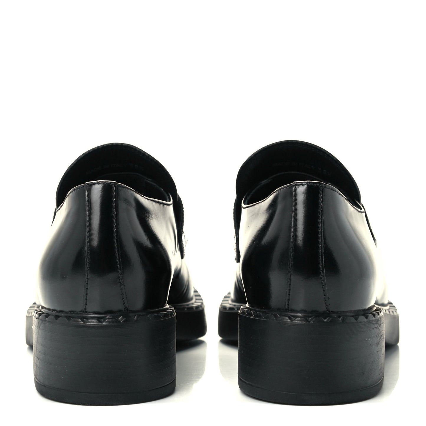 Spazzolato Metal Triangle Logo 50mm Loafers 38.5 Black