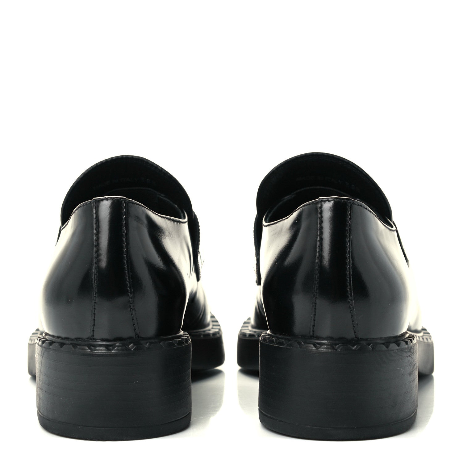 Prada Spazzolato Metal Triangle Logo 50mm Loafers 38.5 Black 6 of 11