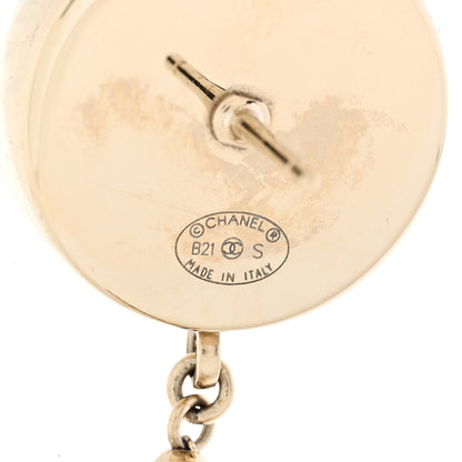 Chanel Metal CC Single Bead Drop Earrings Gold 7 of 8