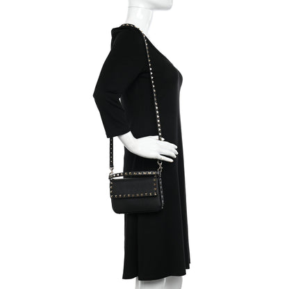 Valentino Garavani Grainy Calfskin Rockstud Crossbody Pouch Black 2 of 8