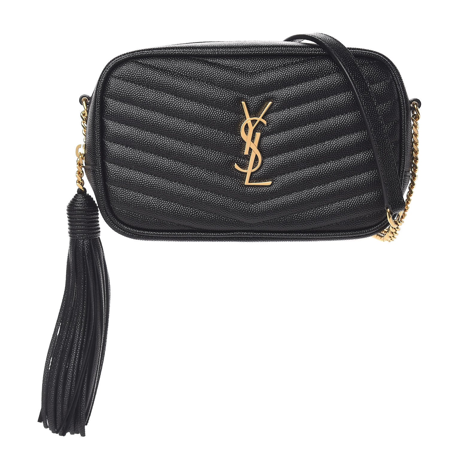 Saint Laurent Grain De Poudre Matelasse Monogram Mini Lou Camera Bag Black 1 of 10