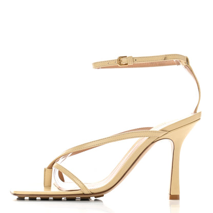 Bottega Veneta Lambskin Stretch Multi Strap 90mm Sandals 37.5 Porridge 1 of 8