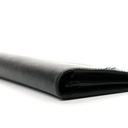 Prada Saffiano Flap Wallet Black 5 of 9