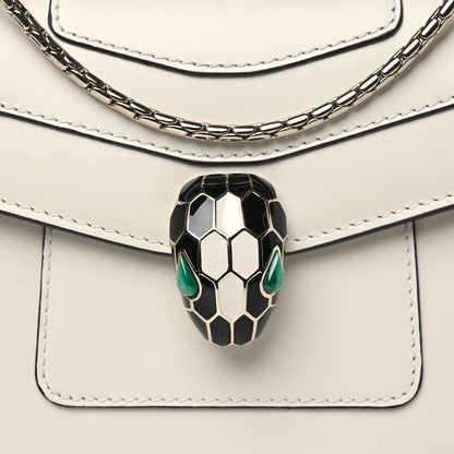 Bulgari Calfskin Small Serpenti Forever Snake Strap Crossbody Bag White Agate 8 of 10