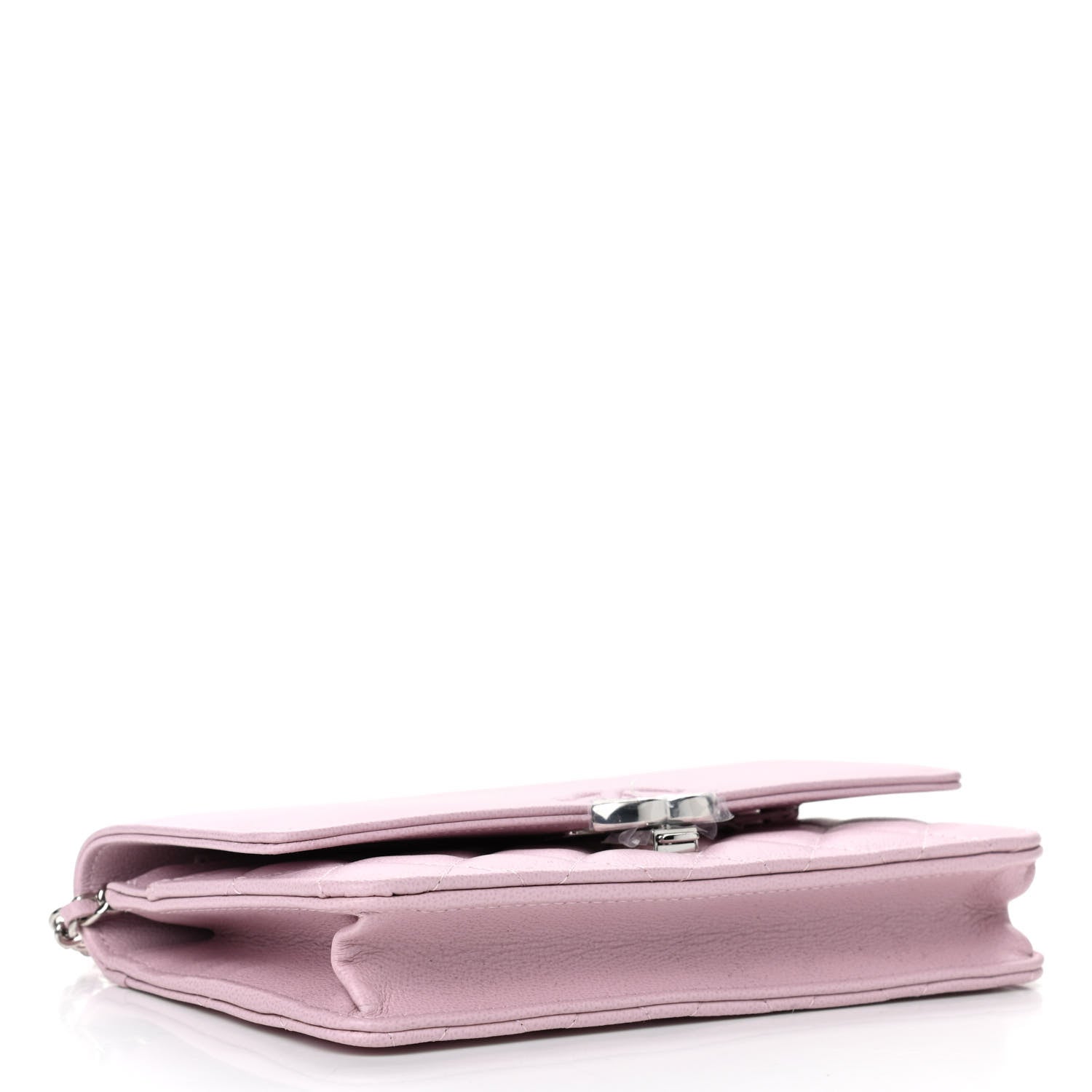 Chanel Grained Calfskin Quilted CC Box Wallet On Chain WOC Light Pink 4 of 12