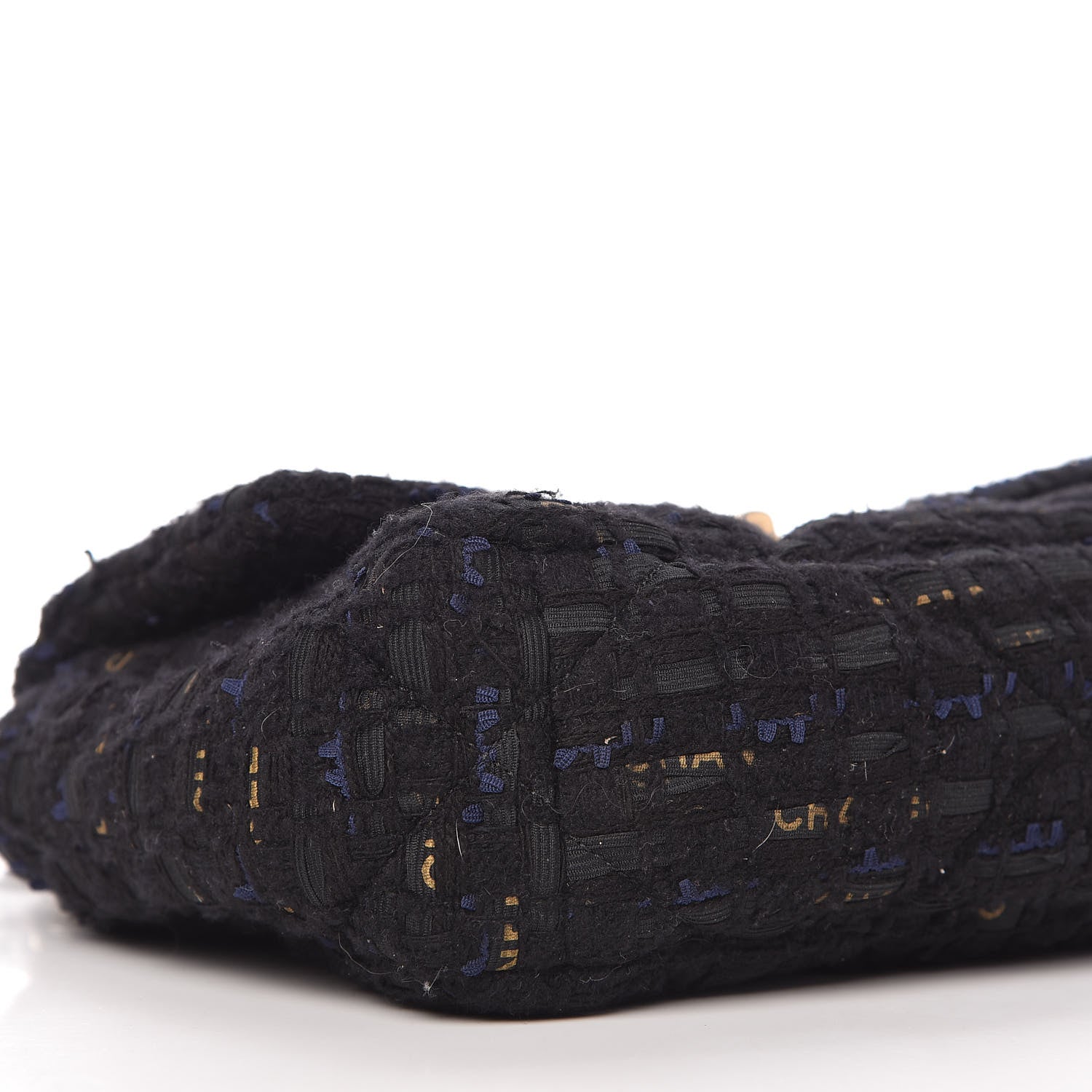 Chanel Tweed Quilted Medium Chanel 19 Flap Black Navy Gold 6 of 11
