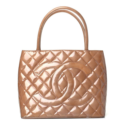 Chanel Patent Quilted Medallion Tote Dark Beige 1 of 9