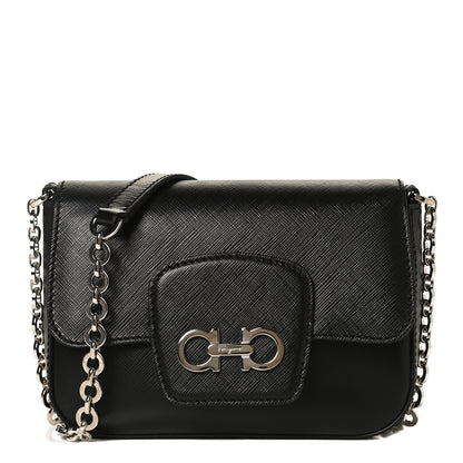 Salvatore Ferragamo Saffiano Paris Crossbody Bag Black 1 of 12