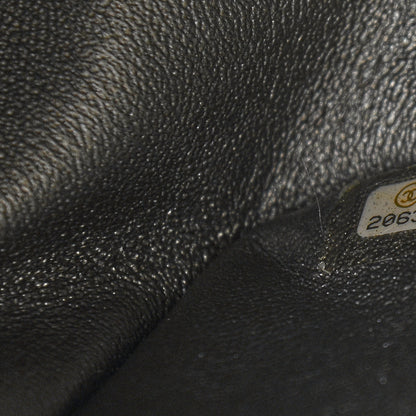 Chanel Metallic Perforated Lambskin Quilted Jumbo Double Flap Dark Silver 7 of 11