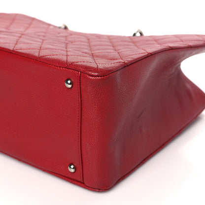 Chanel Caviar Quilted XL Grand Shopping Tote GST Red 10 of 14