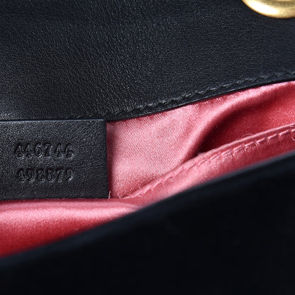 Gucci Velvet Matelasse Mini GG Marmont Shoulder Bag Black 7 of 12