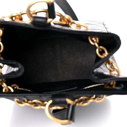 Saint Laurent Lambskin Quilted Mini Le Maillon Bucket Bag Black 5 of 12