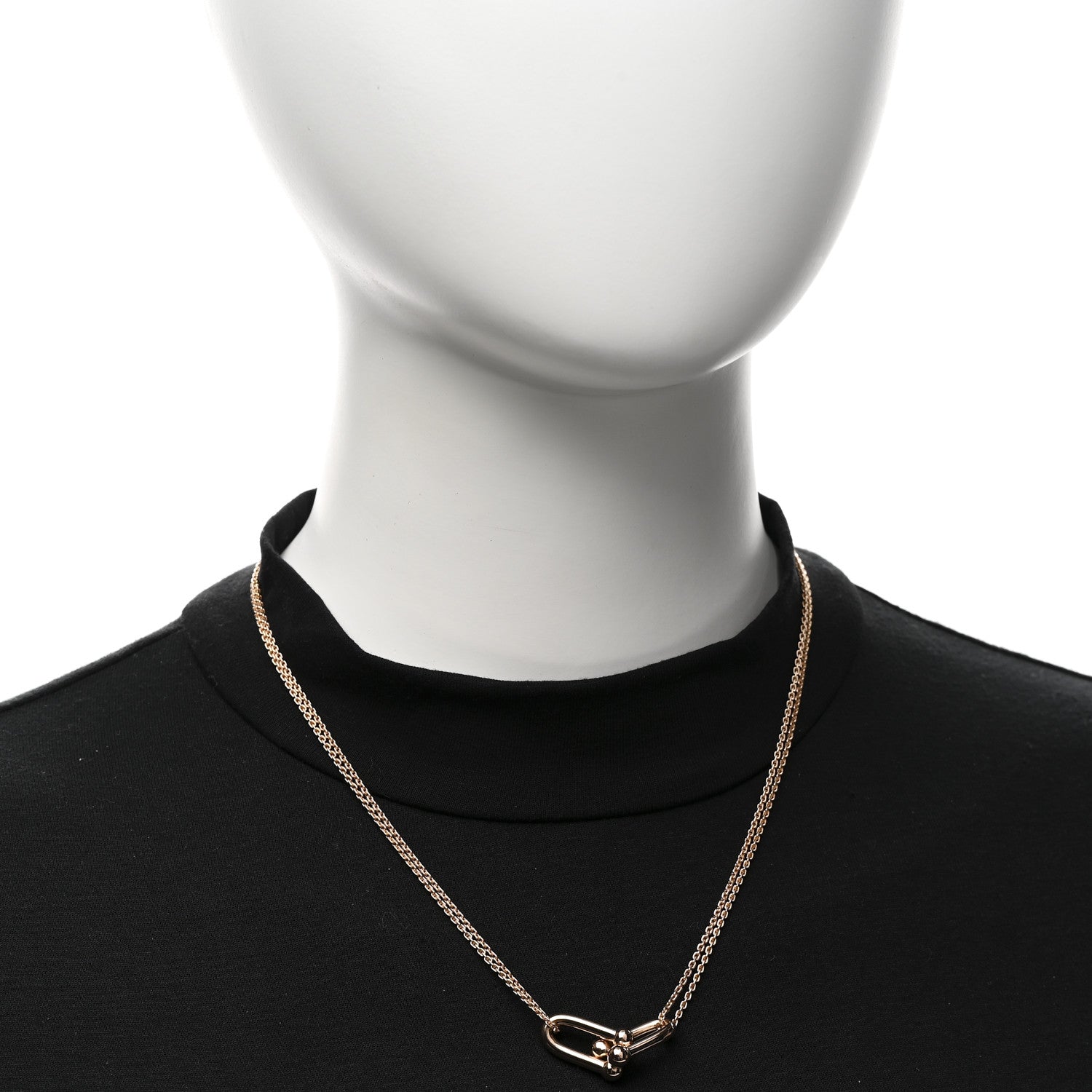 Tiffany 18K Rose Gold HardWear Double Link Pendant Necklace 2 of 6