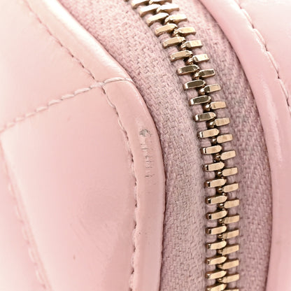 Chanel Glazed Calfskin Quilted Small Top Handle Vanity Case Light Pink 13 of 17