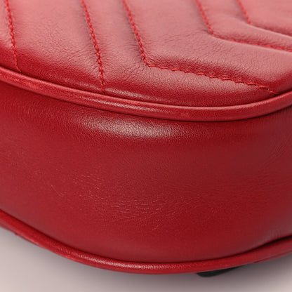 Gucci Calfskin Matelasse GG Marmont Belt Bag 75 30 Hibiscus Red 10 of 10