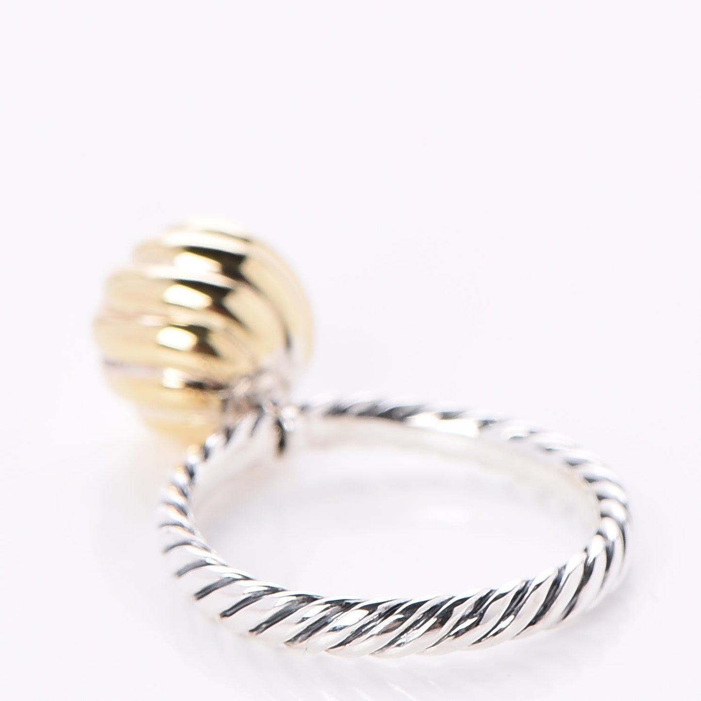 Sterling Silver 18K Yellow Gold 10mm Elements Cable Ball Ring 54 7