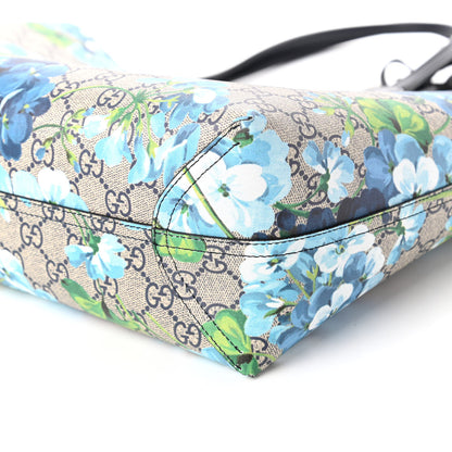 Gucci GG Supreme Monogram Blooms Medium Reversible Tote Beige Blue Navy 7 of 17