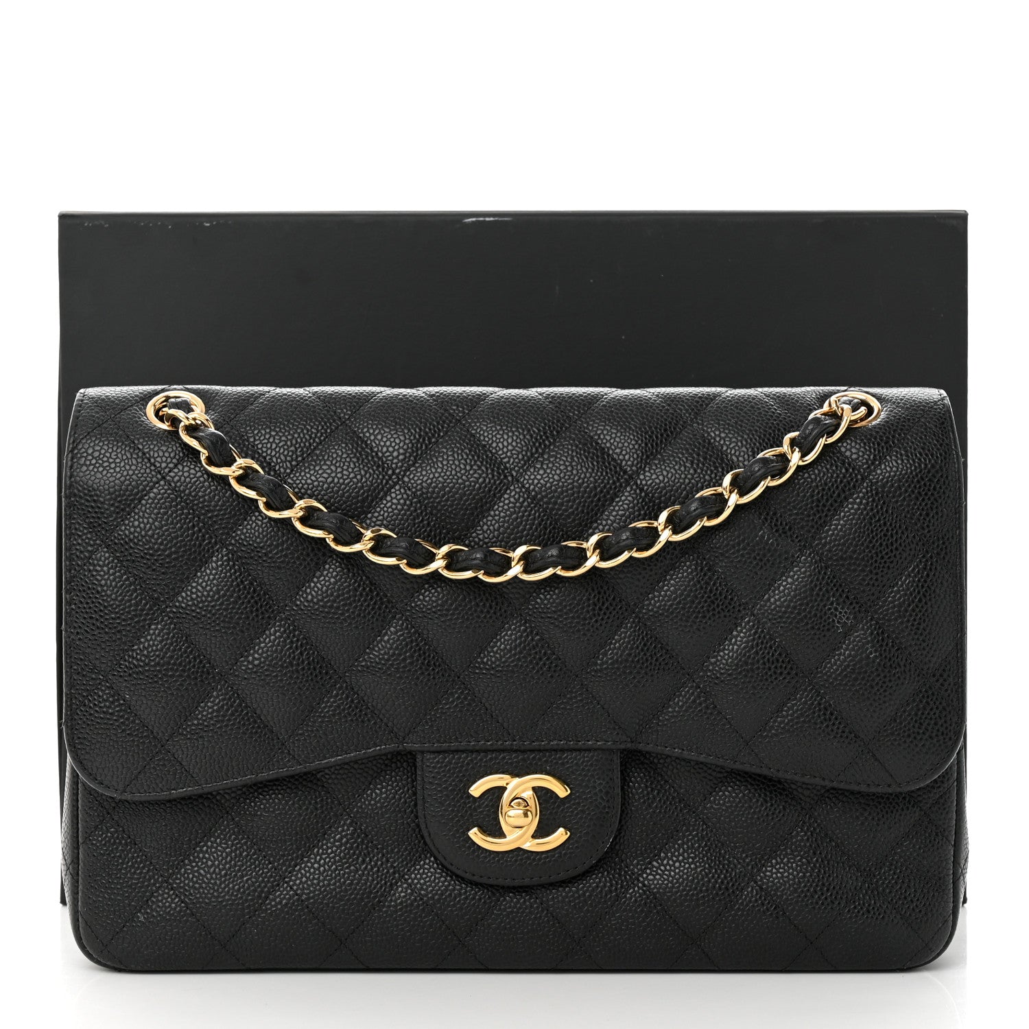 Chanel Caviar Quilted Jumbo Double Flap Black 12 of 12