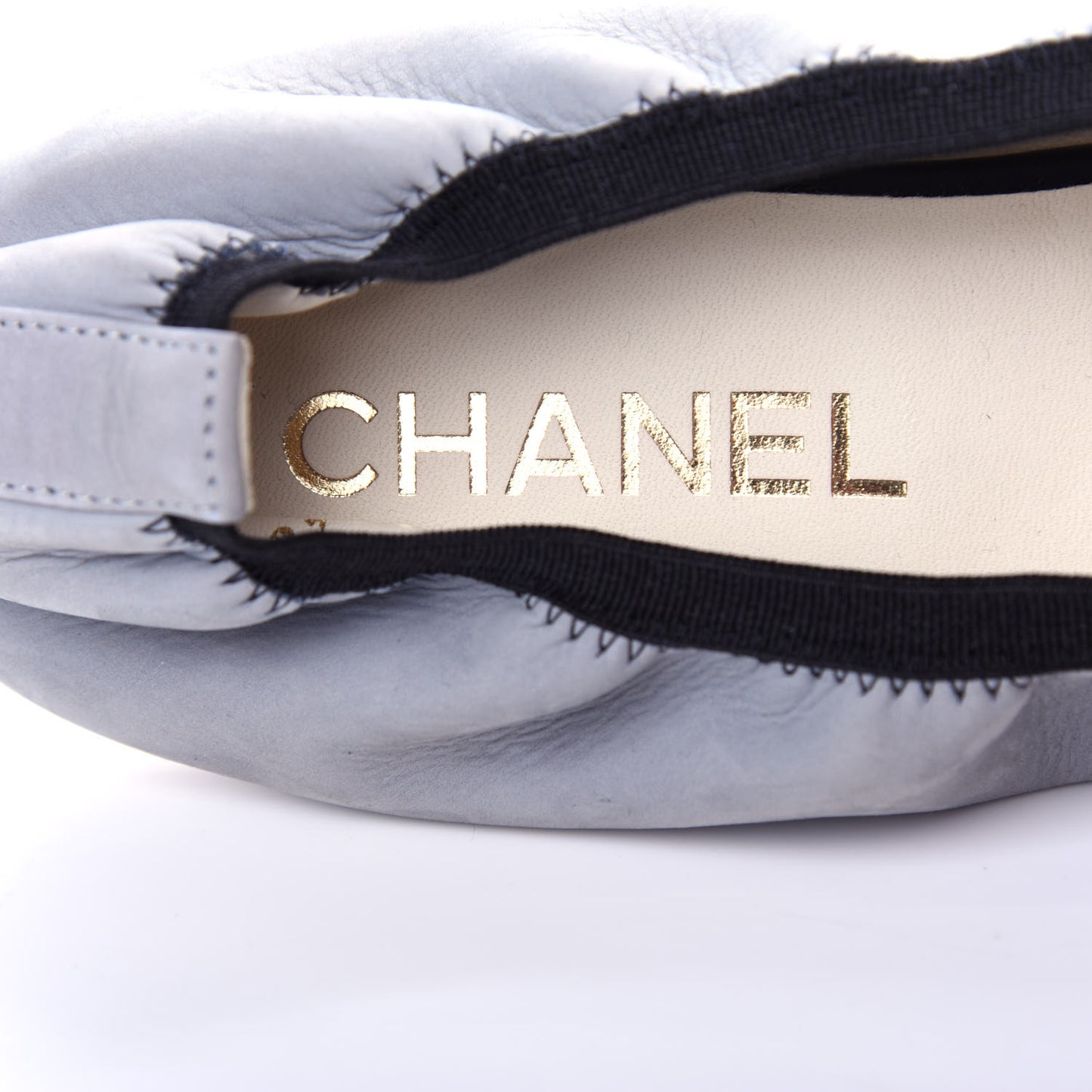 Nubuck Suede CC Elastic Cap Toe Ballerina Flats 40.5 Blue