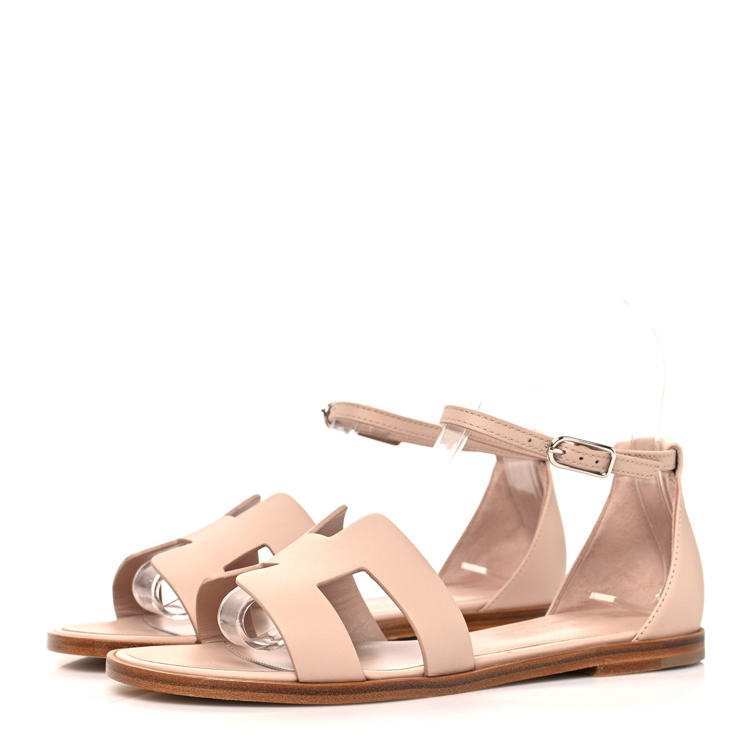 Hermes Calfskin Santorini Sandals 36 Beige Nude 3 of 10