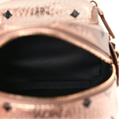 MCM Metallic Visetos Studded X-Mini Bebe Boo Backpack Champagne Gold 5 of 8