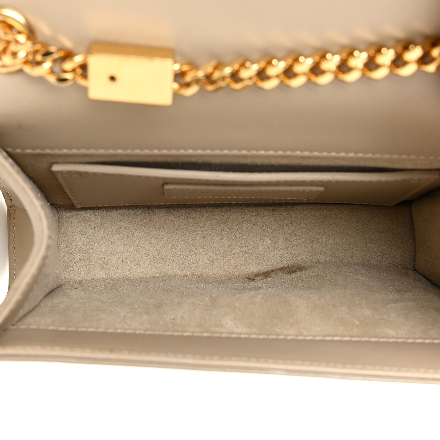 Calfskin Small Classic Monogram Kate Tassel Satchel Dark Beige
