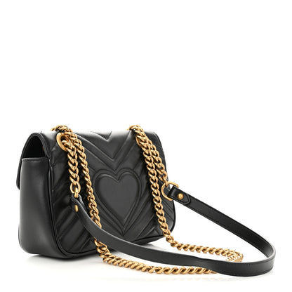 Gucci Calfskin Matelasse Mini GG Marmont Shoulder Bag Black 3 of 12