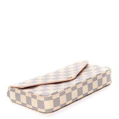 Louis Vuitton Damier Azur Pochette Felicie Chain Wallet Rose Ballerine 6 of 10