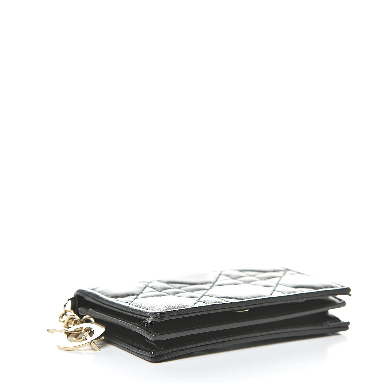 Christian Dior Lambskin Cannage Small Lady Dior Flap Card Holder Black 4 of 8