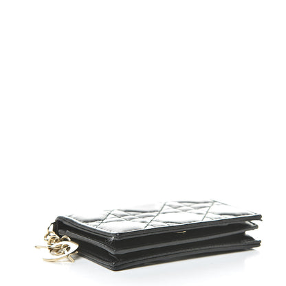 Christian Dior Lambskin Cannage Small Lady Dior Flap Card Holder Black 4 of 8
