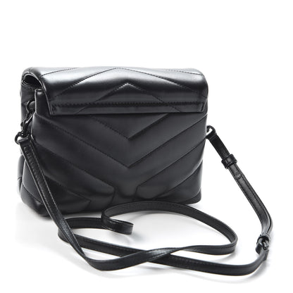 Saint Laurent Calfskin Y Quilted Monogram Toy Loulou Crossbody Bag Black 2 of 11