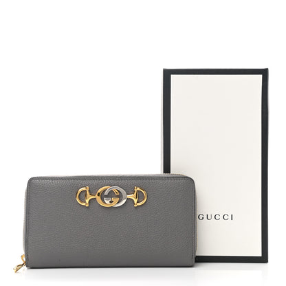 Gucci Grainy Calfskin Zumi Zip Around Wallet Dusty Grey 8 of 8