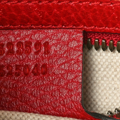 Gucci Grained Calfskin Logo Messenger Bag Hibiscus Red 7 of 13