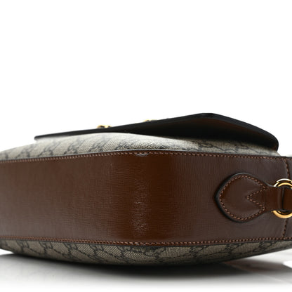 Gucci GG Supreme Monogram Small Horsebit 1955 Shoulder Bag Beige Brown Sugar 9 of 9