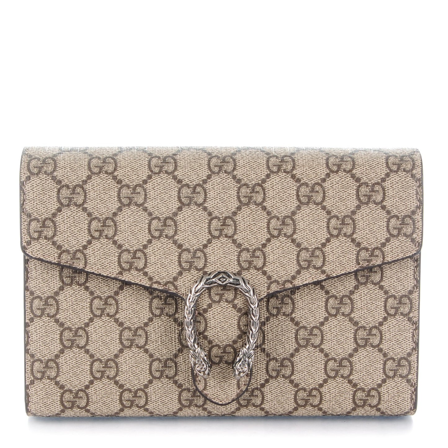 GG Supreme Monogram Mini Dionysus Chain Wallet Beige Taupe