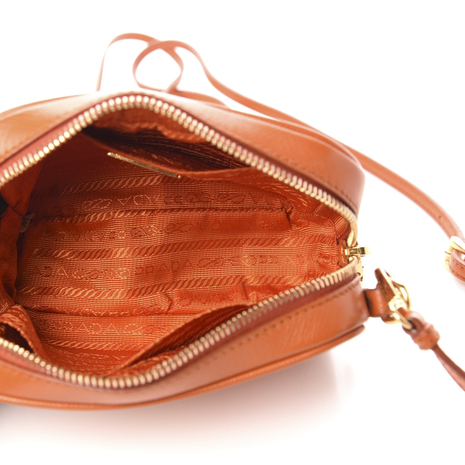 Prada Saffiano Mini Camera Crossbody Bag Papaya 5 of 10