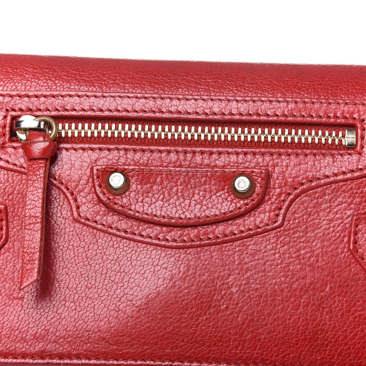 Agneau Classic Hardware Money Wallet Red