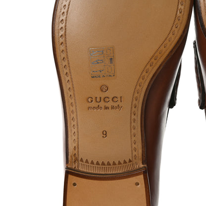 Gucci Betis Glamour Calfskin Mens 1953 Horsebit Loafers 9 Cocoa 6 of 8