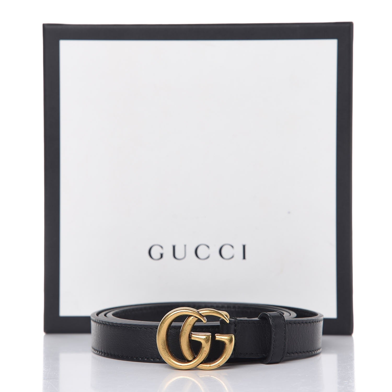Gucci Calfskin Double G 20mm Belt 95 38 Black 8 of 8