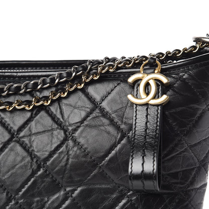 Chanel Aged Calfskin Quilted Medium Gabrielle Hobo Black 9 of 15